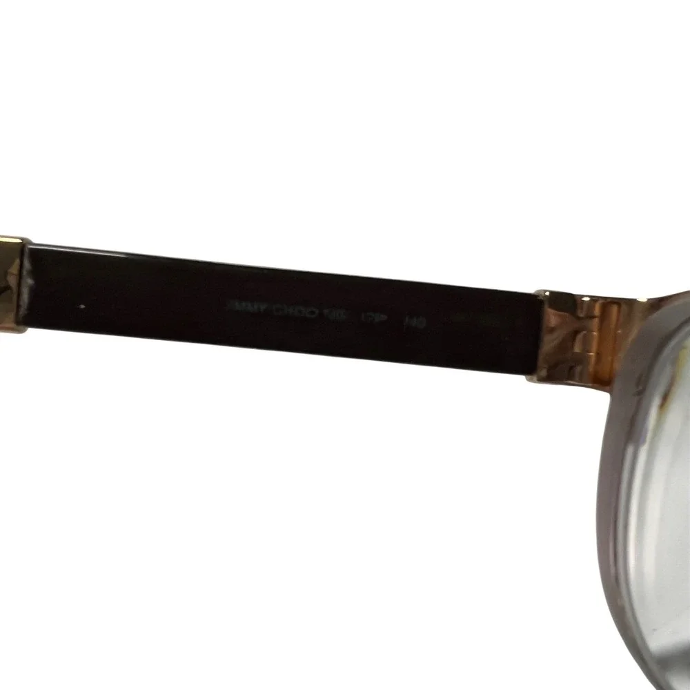 Jimmy Choo Cat Eye Eyeglasses Frames Gold‎ Brown Italy Luxury Designer